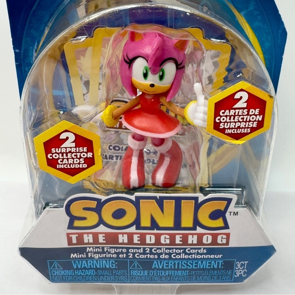 Sonic The Hedgehog AMY ROSE 2.5" Mini Figure & 2 Collector Cards - Picture 3 of 12